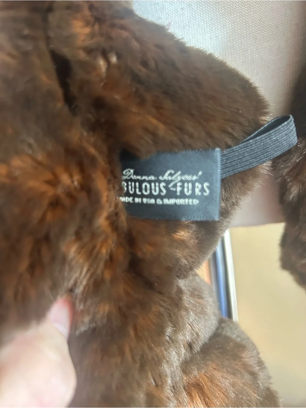 Fabulous Furs Dark Brown Faux Fur Scarf